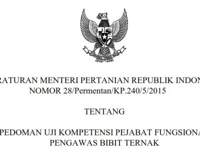 Terlindungi: PEDOMAN UJI KOMPETENSI PEJABAT FUNGSIONAL  PENGAWAS BIBIT TERNAK