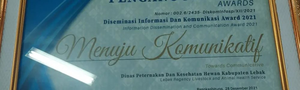 DISNAKESWAN LEBAK RAIH ANUGERAH DIKA AWARD 2021 DISEMINASI INFORMASI DAN KOMUNIKASI AWARD KATEGORI MENUJU KOMUNIKATIF