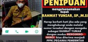 WASPADA PENIPUAN MENGATASNAMAKAN BAPAK RAHMAT YUNIAR, SP. M.Si