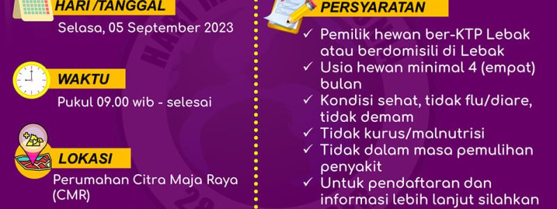 VAKSINASI RABIES GRATIS MENYAMBUT HARI RABIES TAHUN 2023